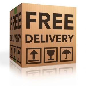19870335 - free delivery package from shipping online internet webshop cardboard box as webshop shopping icon parcel with text order shipment