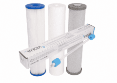 Triple 20″ x 4.5″ Filters (Silver Carbon for Rainwater)+ Viqua UV lamp. #02