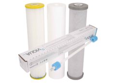Triple 20″ x 4.5″ Filters (Silver Carbon for Rainwater)+ Viqua UV lamp. #02