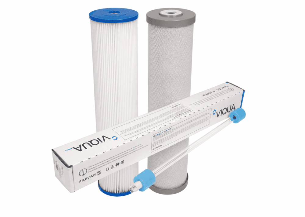 Twin 20″ x 4.5″ Filters (Silver Carbon for Rainwater) +Viqua UV lamp. #01