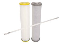 Twin 20" x 4.5" Filter Cartridges (Silver Carbon for Rainwater) + Philips UV lamp #08