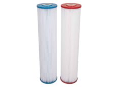 Twin 20" x 4.5" Filter Cartridges 20 and 5-Micron Polyester Pleated Washable #19