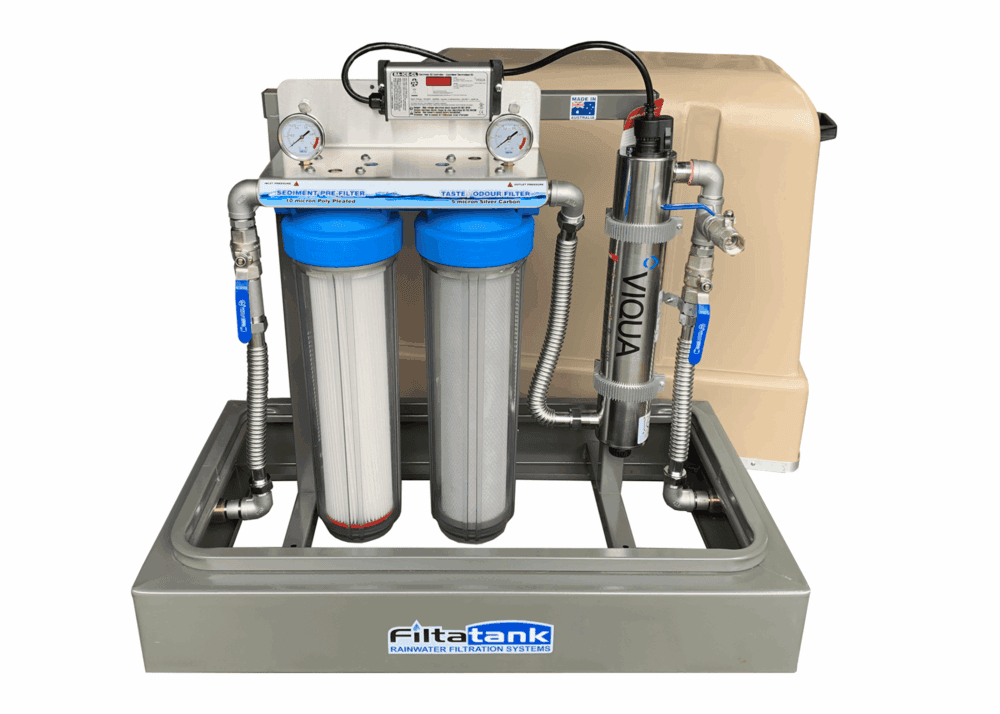 Twin 'Free-Standing' Rainwater Filtration System with UV #64