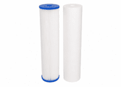 Twin 20" x 4.5" Filter Cartridges 10-Micron Poly Pleated & 5-Micron Poly Spun #16