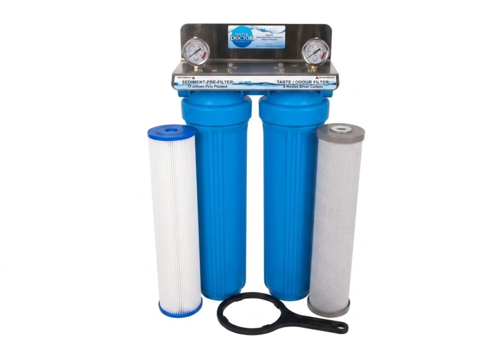Twin Cartridge 20" x 4.5" Whole House Rainwater Filtration System #79