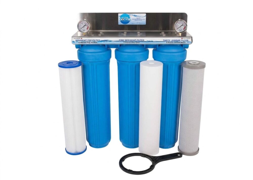 Triple Cartridge 20" x 4.5" Whole House Rainwater Filtration System #80