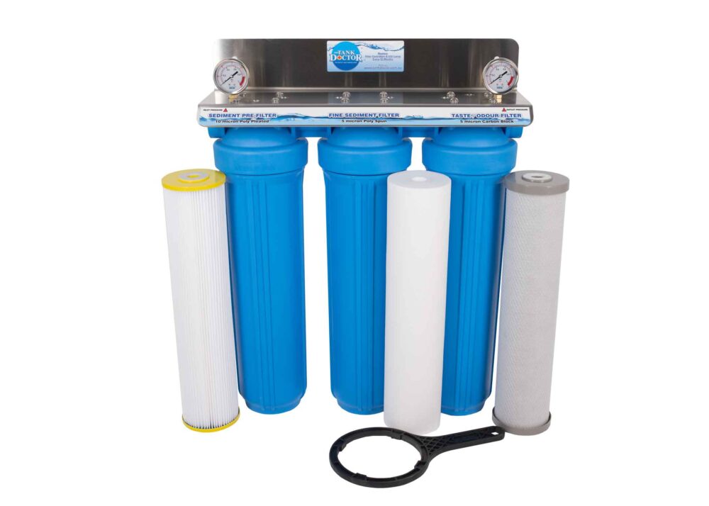 Triple Cartridge 20" x 4.5" Whole House Rainwater Filtration System #80