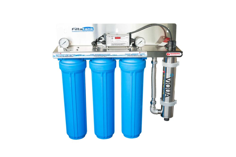 Triple Cartridge Rainwater Filtration System + UV FT-3000UV #70