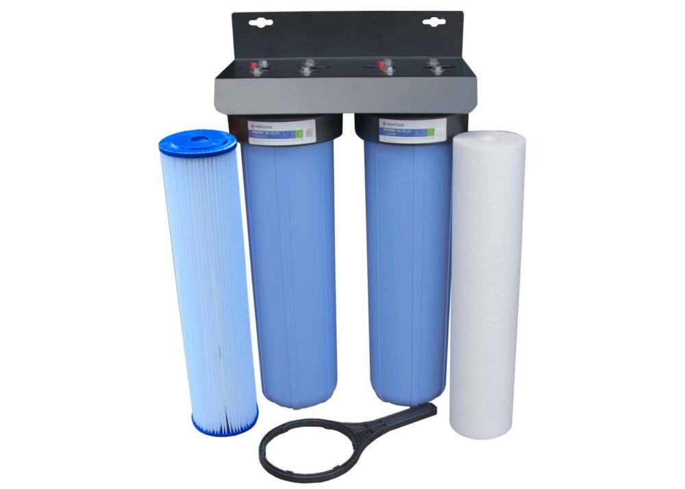 Twin Cartridge Pentair 20″ x 4.5″ Whole House Rainwater Filtration System #83