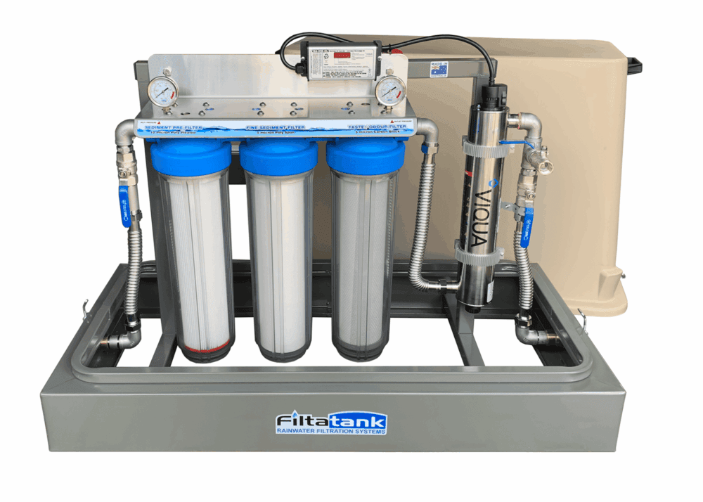 Triple 'Free-Standing' Rainwater Filtration System with UV #65