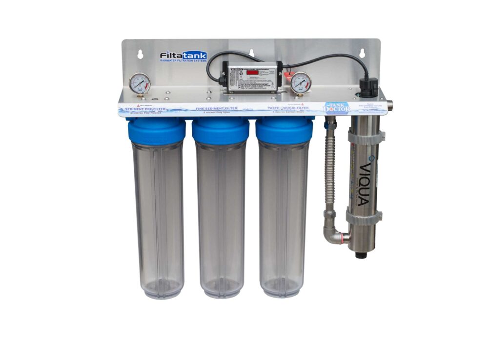 Triple Cartridge 'Clear' Rainwater Filtration System + UV #72