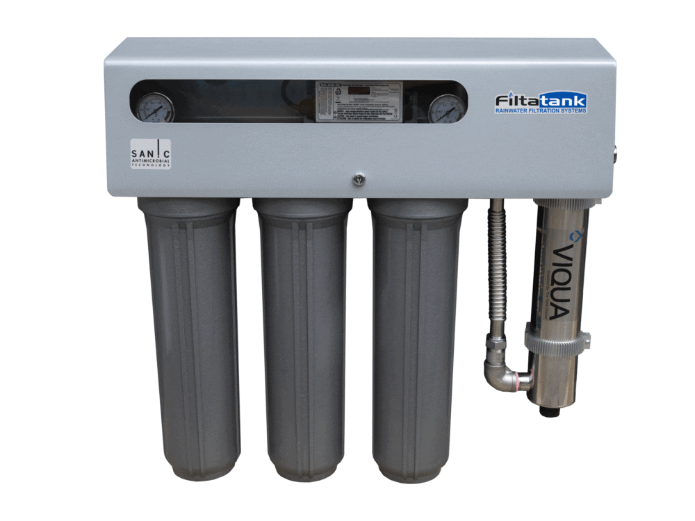 Triple Cartridge Outdoor Sanic Rainwater Filtration with UV #77