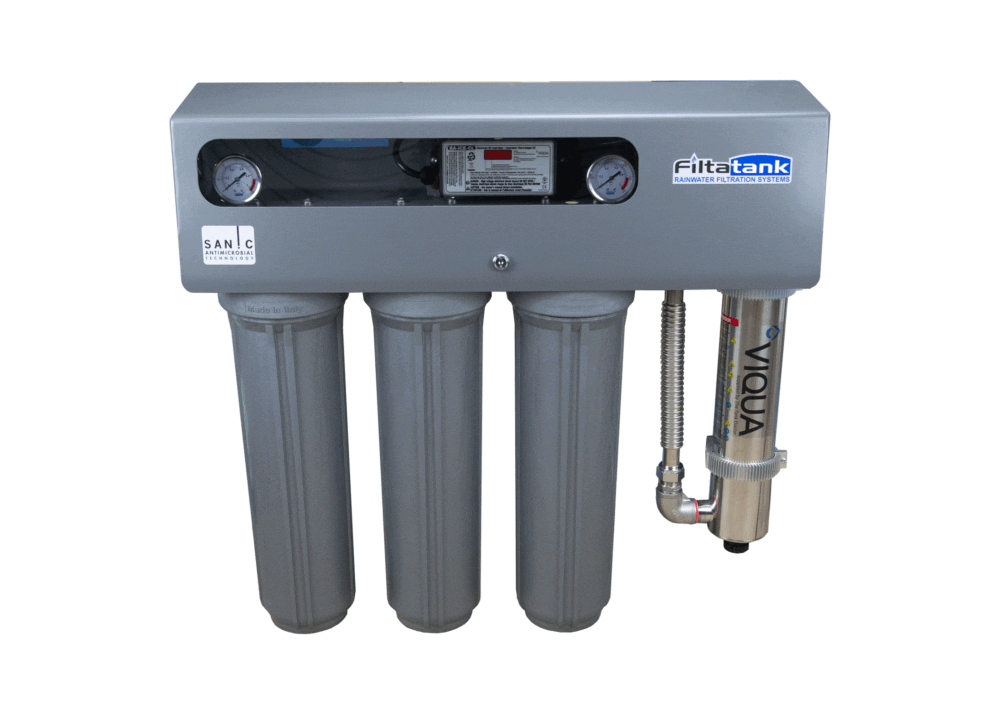 Triple Cartridge Outdoor Sanic Rainwater Filtration with UV #77