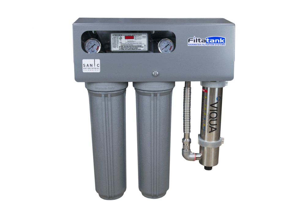 Twin Cartridge Outdoor Sanic Rainwater Filtration with UV #76
