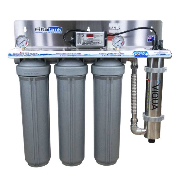 Triple Cartridge Sanic Rainwater Filtration With UV FT-3000UV Sanic With Anti-Microbial TechnologyTriple Cartridge Sanic Rainwater Filtration With UV FT-3000UV Sanic With Anti-Microbial Technology