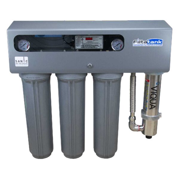 Triple Cartridge Outdoor Sanic Rainwater Filtration With UV FT-303UV Sanic With Anti-Microbial Technology