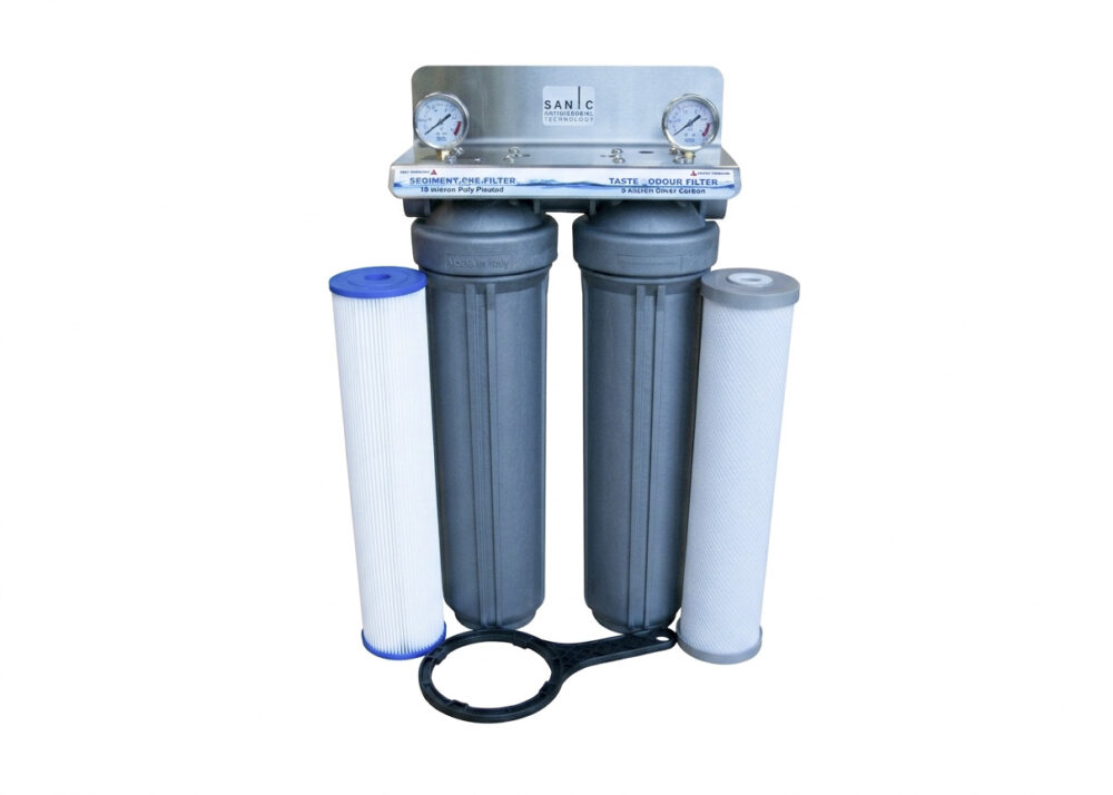 Twin Cartridge 20″ x 4.5″ Sanic Whole House Rainwater Filtration System #81