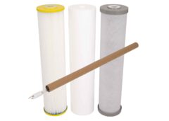 Triple 20″ x 4.5″Filters (Silver Carbon for Rainwater) + Aftermarket Viqua Lamp #05