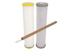 Twin 20" x 4.5" Filters (Silver Carbon for Rainwater) + Aftermarket Viqua Lamp #04