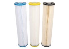 Triple 20" x 4.5" Filter Cartridges 20, 10 and 1-Micron Polyester Pleated Washable #20