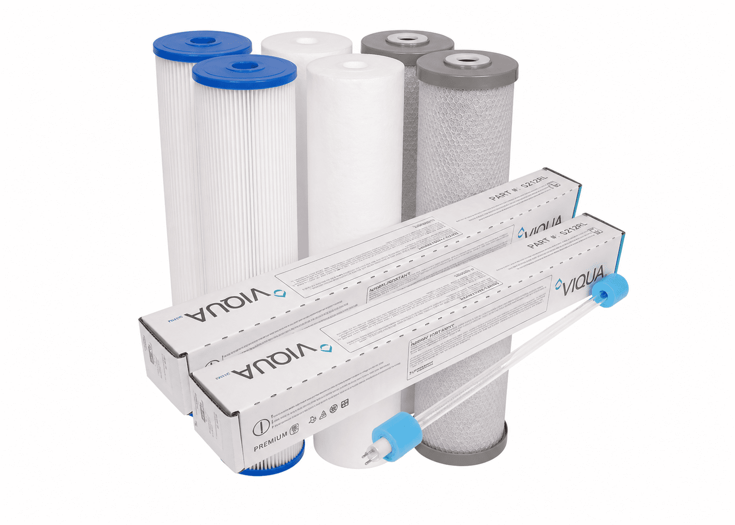 Triple 20 x 4.5 Rainwater Filter cartridges with Viqua UV Lamp 2 sets