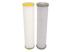 Twin 20" x 4.5" Filter Cartridges 10-Mic Pleated + 5-Mic Silver Carbon for Rainwater #15