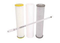 Triple 20″ x 4.5″ Puretec Filters (Silver Carbon for Rainwater) Includes Light Sources UV lamp #07