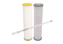 Twin 20″ x 4.5″ Puretec Filters (Silver Carbon for Rainwater) Includes Light Sources UV lamp #06