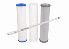 Triple 20″ x 4.5″ Puretec Filters (Silver Carbon for Rainwater) Includes Light Sources UV lamp #07