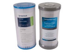 Twin Rainwater Filter Cartridge Set 10" x 4.5" with Silver Carbon #41